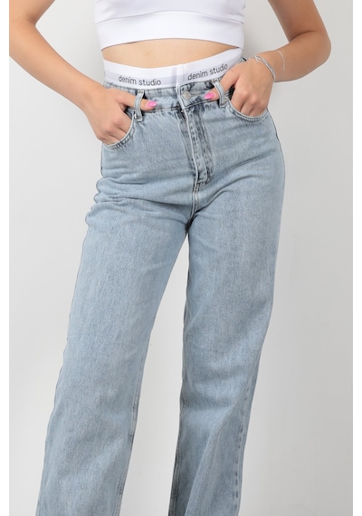 Giysa Jb Beli Lastikli Wide Leg Jean Kar Yıkama