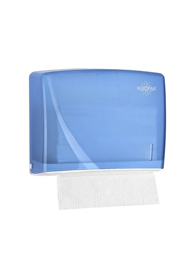 Rulopak Modern Z Katlı Şeffaf Mavi Kağıt Havlu Dispenseri 200 Kağıt Kapasiteli R-1317 Mavi