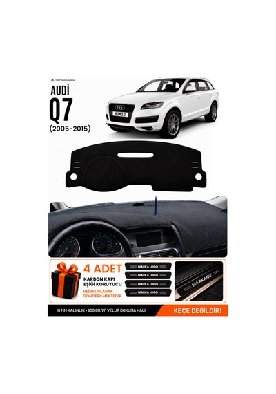 Audı Q7 2005-2015 Uyumlu Torpido Koruma, Torpido Örtüsü, Torpido Kılıfı - Siyah - Au005
