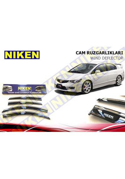 Honda Civic Fd6 Cam Rüzgarlığı 4Lü Kromlu 2007-2011 Niken