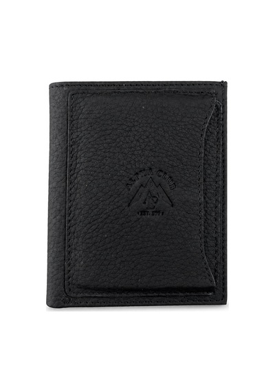 Alphaclub Bag Erkek Hakiki Deri Mat Siyah Kartlık Bölmeli Cüzdan Ve Kartlık