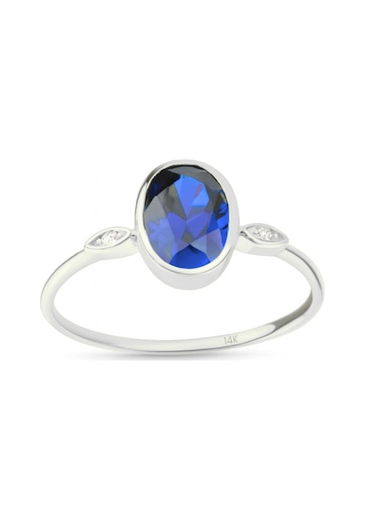 14 Ayar Altın Oval Kesim Safir Yüzük Altın