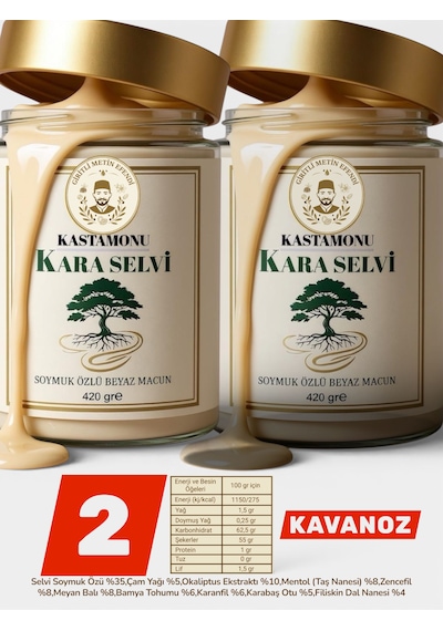 2 X 420 Gr Kastamonu Soymuk Özlü Beyaz Kozalak Yalamuk Macun Giritli Metin Efendi