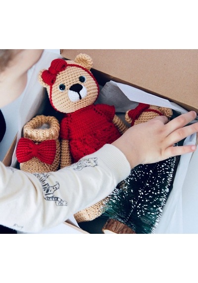 Yılbaşı Seti Bebek Dişlik Patik Seti Amigurumi Organik Ve Pamuklu