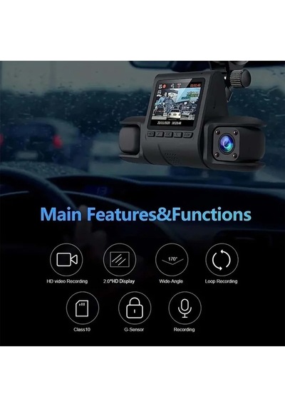 360 Kapsama Sunan Glrtech Araç Kamerası 3 Lensli, Full Hd, Park Monitörü, Gece Görüş, Hareket Sensörü