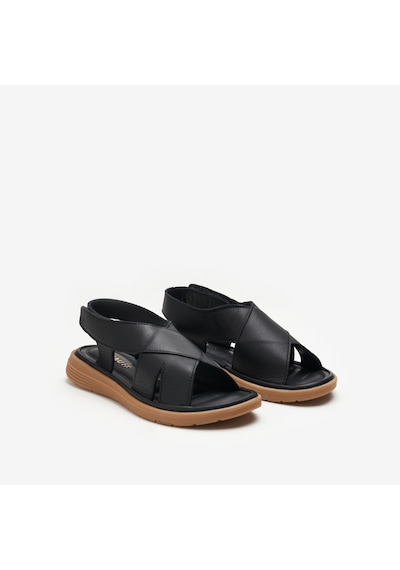 Nero Black Sandalet Kadın 49m1 Frau Cachemıre Comforttech Leather Sandals Wıth Back Strap siyah