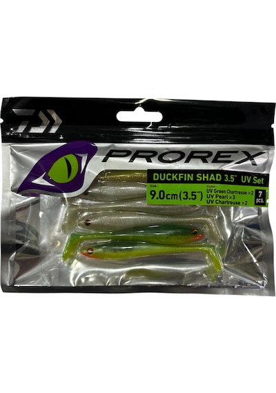 Daiwa Prorex Duckfin Shad 9cm 7 Adet Silikon Yem Uv Set