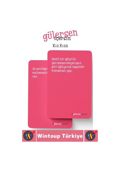Oyun Eğlenceli Grup Kamp Ev Arkadaş Ortamı Komik Görev Ceza Kart Oyunu Gülersen İçersin-kız Kıza