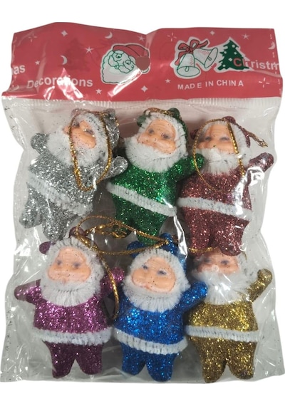 Yılbaşı Noel Baba Figürleri 5cm 6lı Renkli