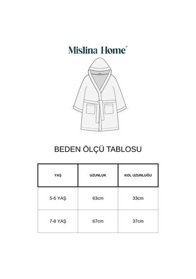 Luna Soft Kız / Erkek Çocuk Kapşonlu Pamuklu Bornoz Peluş Sabahlık 5/6 Yaş Bej