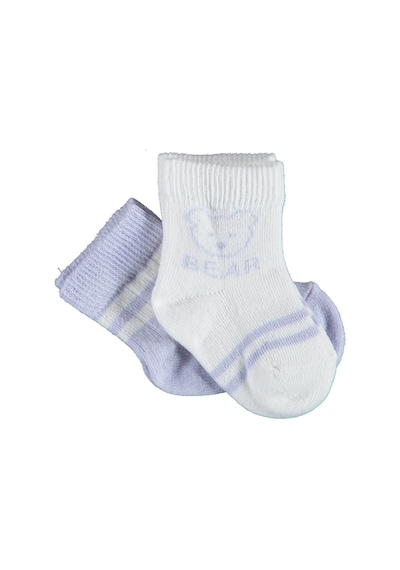 Bibaby Biorganic Bear 2'Li Kız Çorap 68412 Lila