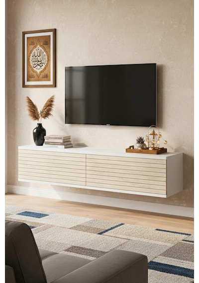 Tda1214bt - Zeynep120 Duvara Montaj Tv Stand, Tv Rafı, Tv Sehpası Beyaz - Traverten 120cm Tda1214bt - Zeynep120 Duvara Montaj Tv Stand, Tv Rafı, Tv Sehpası Beyaz - Traverten 120cm