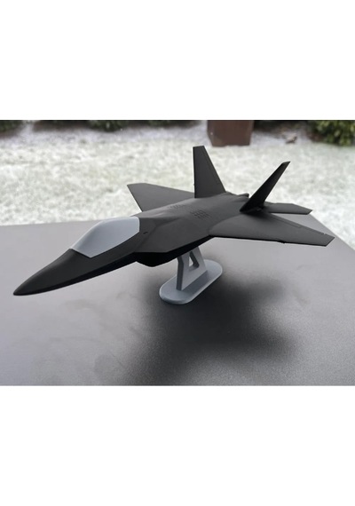 F22 Savaş Uçağı Modeli Siyah Renk 15 Cm Ev Ofsi Dekoratif Obje
