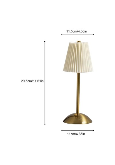 Morponi Luna Plise Gold Abajur Şarj Edilebilir Bej Bej