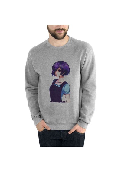 Anime Tokyo Ghoul Anteiku Baskılı Gri Erkek Örme Sweatshirt (530949100)