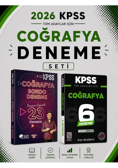 Eğit Akademi 2026 Kpss Coğrafya 23 Deneme & Kpss Coğrafya 6 Deneme Evp Akademi Seti