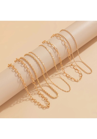Girift Vintage Zella Zincirli Ve Taşlı Kadın Kolye Boyunluk Gold