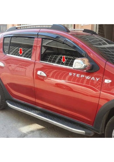 Dacia Sandero Stepway Uyumlu 2012-2020 Krom Cam Çıtası 4 Parça Paslanmaz Çelik
