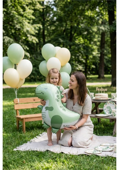 Mat Yeşil Retro Dinozor Folyo Balon 55x54 Cm T-rex Dinozor Temalı Çocuk Doğum Günü Parti Süsü Çok Renkli