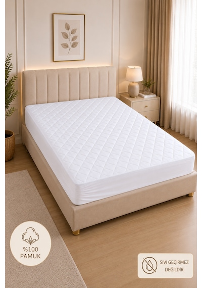 Formeya %100 Pamuk Formeya Alez Fitted Kapitone Yatak Koruyucu