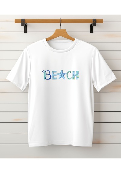 Aselinda Beach Tatil Baskılı Aile Kombin Tişört Tekli Üründür Kombin İçin Sepete 2 Adet Ekleyiniz Beyaz