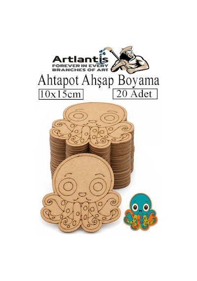 Ahşap Boyama Deniz Canlıları 20 Adet 10x15cm Boyama Figürü Etkinlik Çoçuk Gelişim Motor Beceri Kreş Anasınıfı Beyaz