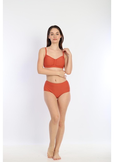 Kadın İnce Askılı Ayarlanabilir Bikini 7277 Kiremit Kiremit