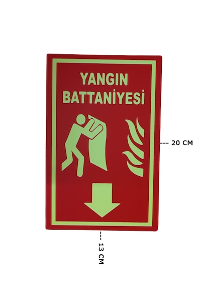 Fosforlu Yangın Battaniyesi Uyarı Levhası