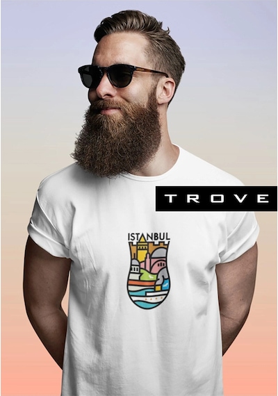 Tarzsokak Unısex Kadın Erkek Hediye Istanbul Yedi Tepe Baskılı Çay Bardak % 100 Pamuk Tasarım T-shirt Beyaz