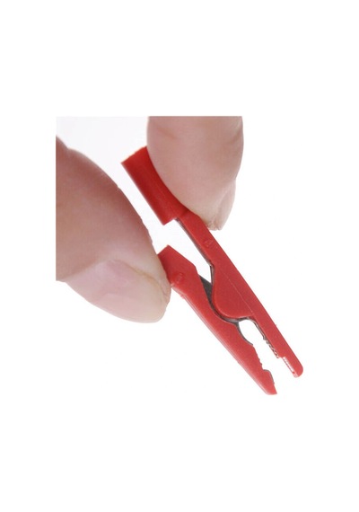 Ic-243d 2mm Banana Jak Girişli Krokodil Timsah Ağzı Siyah-kırmızı Set