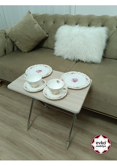 Evko Mobilya Çanta Zigon Sehpa, 4'lü Sehpa, Zigon Sehpa, Servis Sehpası, Mdf Mebran Sehpa, Katlanır Sehpa