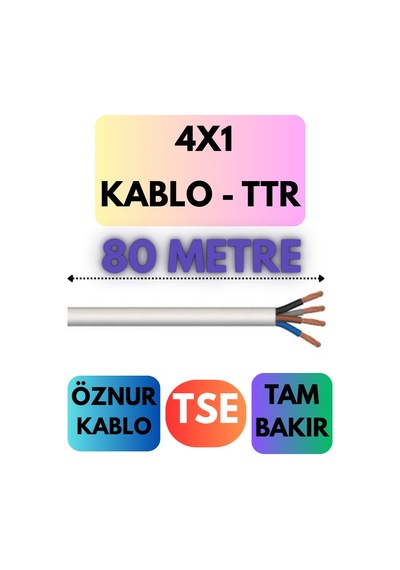 Öznur 4x1 Ttr Kablo Metre Seçenekli Beyaz - 80 Metre
