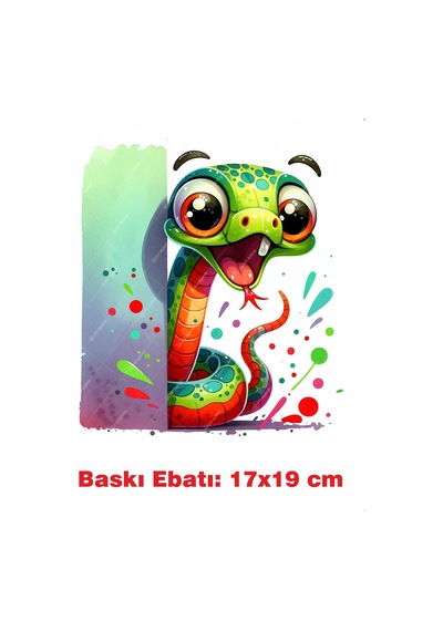 Yılan Ütü İle Yapışan Tekstil Kumaş Tişört Dtf Baskı 3618