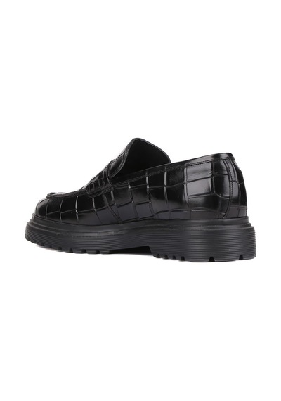 Shoetyle - Siyah Croco Deri Eva Taban Erkek Klasik Ayakkabı 250-2371-820-siyah