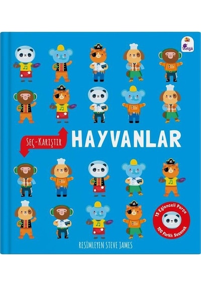 Hayvanlar - Seç - Karıştır - 15 Eğlenceli Parça - 120 Farklı Seçenek- İndigo Çocuk