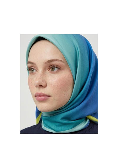 Bushu Degrade Twill Eşarp Degrade Yeşil-mavi