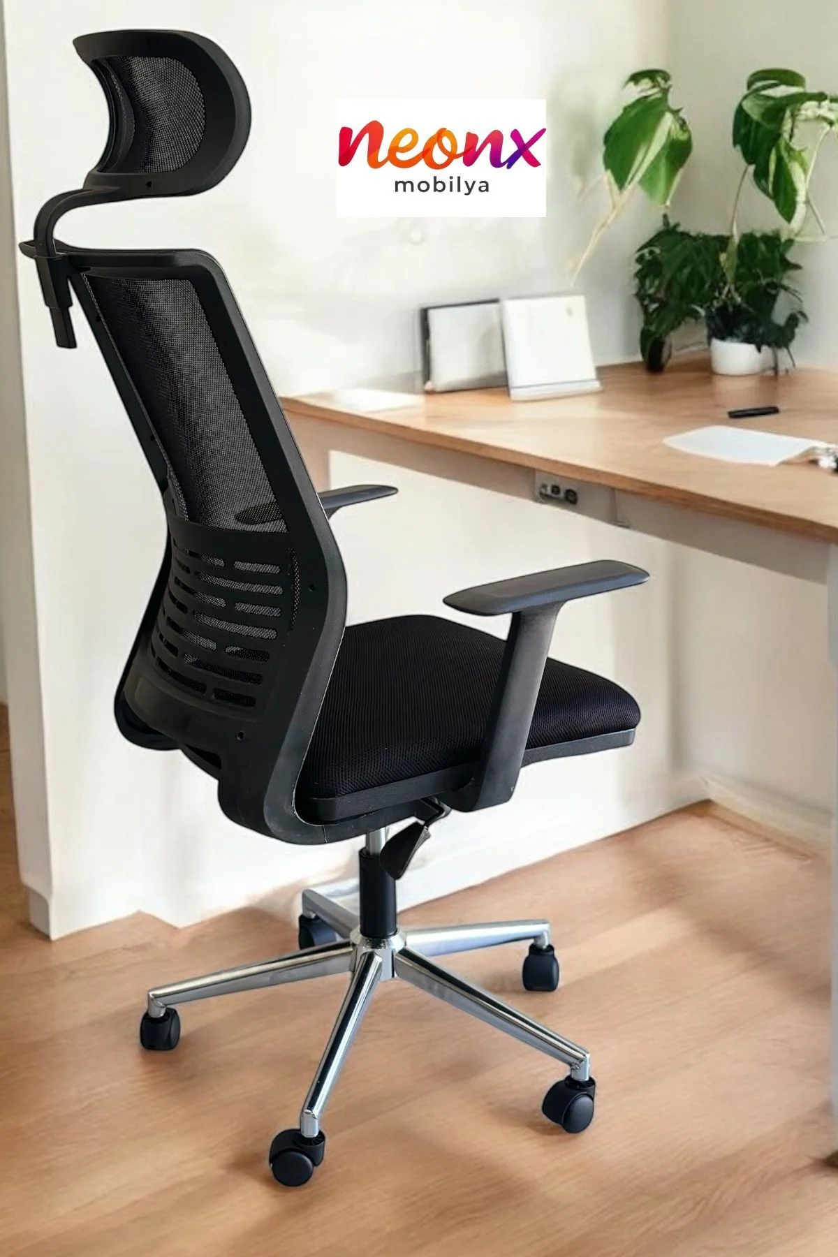 Neonx Spring Pro Başlıklı Çalışma Koltuğu Ofis Koltuğu Lüx Yönetici Koltuğu Siyah