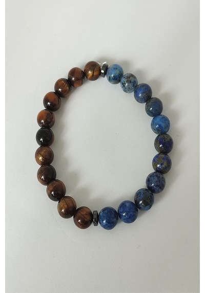 8 Mm Kaplangözü, Lapis Lazuli Doğaltaş Bileklik Çok Renkli