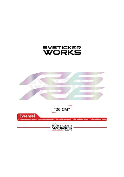 Yamaha R6 Uyumlu Yazı Sticker Yüksek Kalite Özel Kesim Folyo 2'li Set Hologram