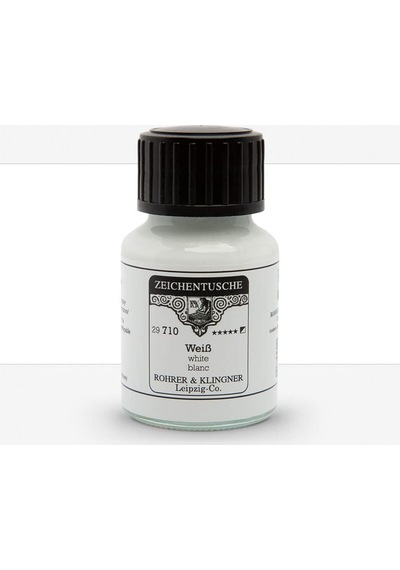 Rohrer&klingner Kaligrafi Mürekkebi Zeichentusche 29-airbrush-fırça-divit-sulu Boya 50ml-710-white Çok Renkli