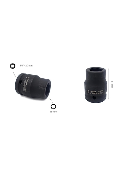 Ceta Form 19 mm 3/4” 6 Köşe Havalı Lokma Anahtar C72-H19 Ceta Form 19 mm 3/4” 6 Köşe Havalı Lokma Anahtar C72-H19