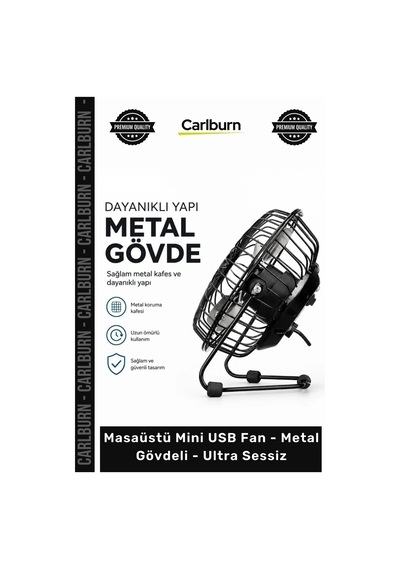 Özel Üretim Siyah Ergonomik Masa Vantilatör Masaüstü Mini Usb Fan Metal Gövdeli Ultra Sessiz