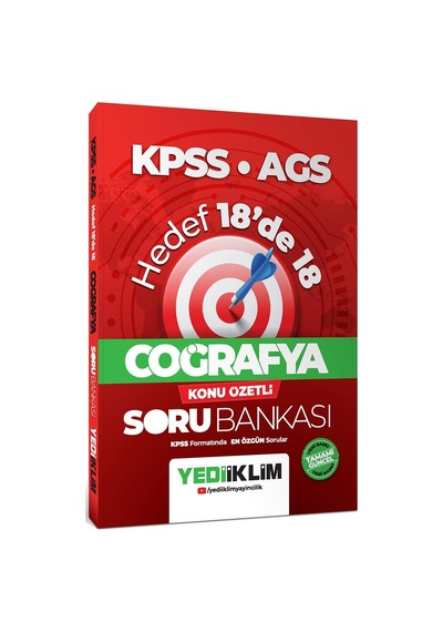 Yediiklim Yayınları Kpss Ags Coğrafya Hedef 18 De 18 Konu Özetli Soru Bankası