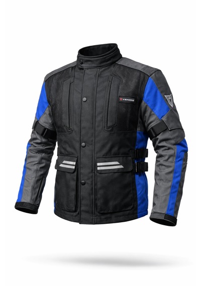 Venom Tourex Touring Mavi Motosiklet Ceketi Kalıplar Dardır Bir Beden Büyük Sipariş Veriniz