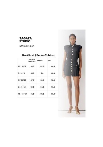 Sagaza Studio Ss6190 Lily Dress Sıyah Cızgı