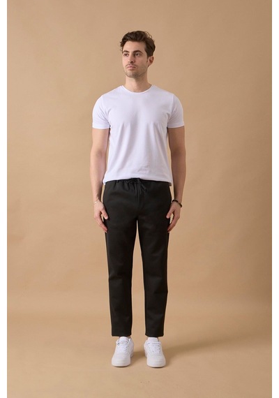 Braccas Erkek Slim Fit Orta Bel Siyah Pantolon Siyah