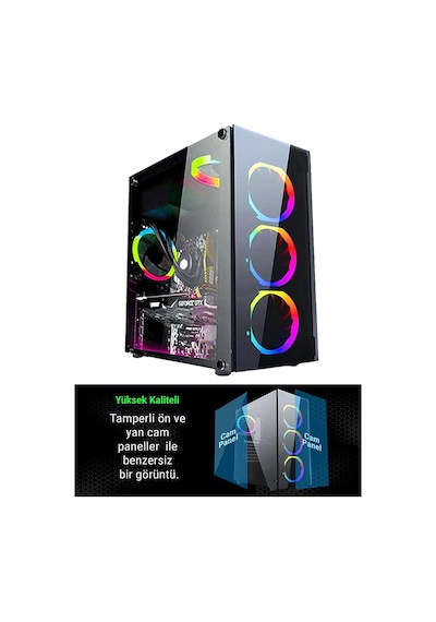 Zeiron SP05 i5-3470 16 GB 1 TB HDD+1 TB SSD GT730 23.8" Free Dos Curved Masaüstü Oyuncu Bilgisayarı
