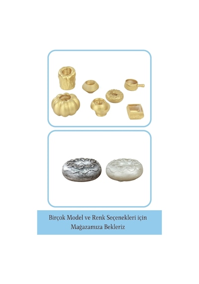 Mumluk Şamdan İnce Mum Uyumlu Donut Model - Altın