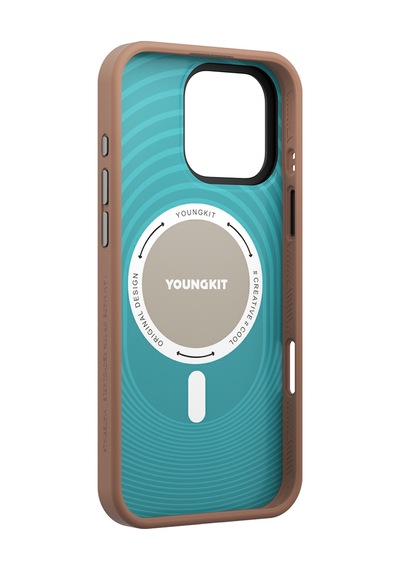 Apple Uyumlu iPhone 16 Pro Kılıf M-safe Şarj Özellikli Youngkit Dynamag Serisi Kapak Gold