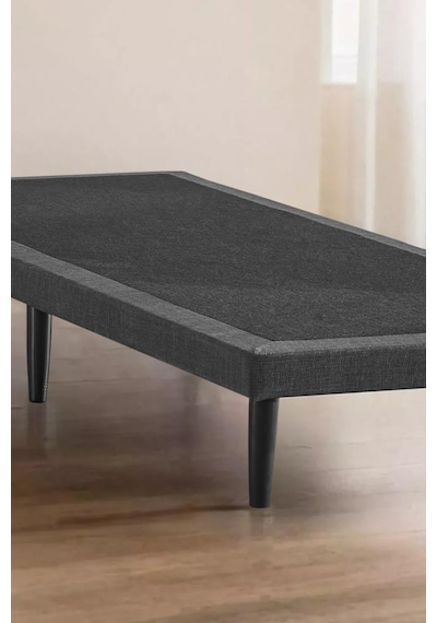 Niron Slim Karyola 90x200 Tek Kişilik Baza, Metal İskeletli Yüksek Ayaklı Koyu Gri Keten Kumaşlı Niron Slim Karyola 90x200 Tek Kişilik Baza, Metal İskeletli Yüksek Ayaklı Koyu Gri Keten Kumaşlı